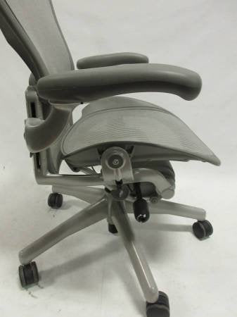Herman Miller Aeron Chair with Lumbar Pad, Size B, in Titanium