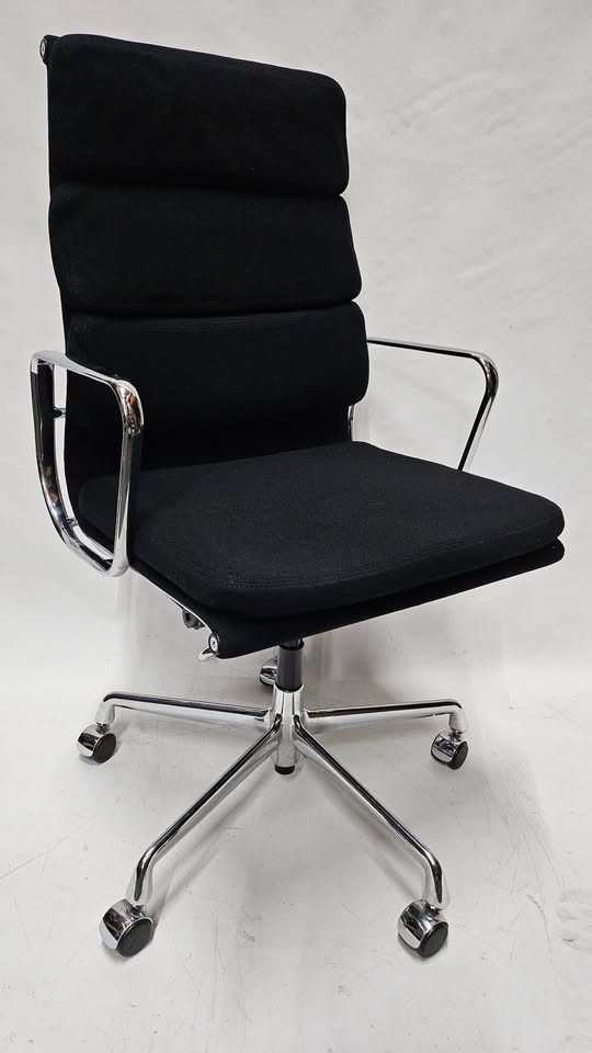 Vitra Eames Executive Soft Pad Chair in Black Fabric with Pneumatic Lift