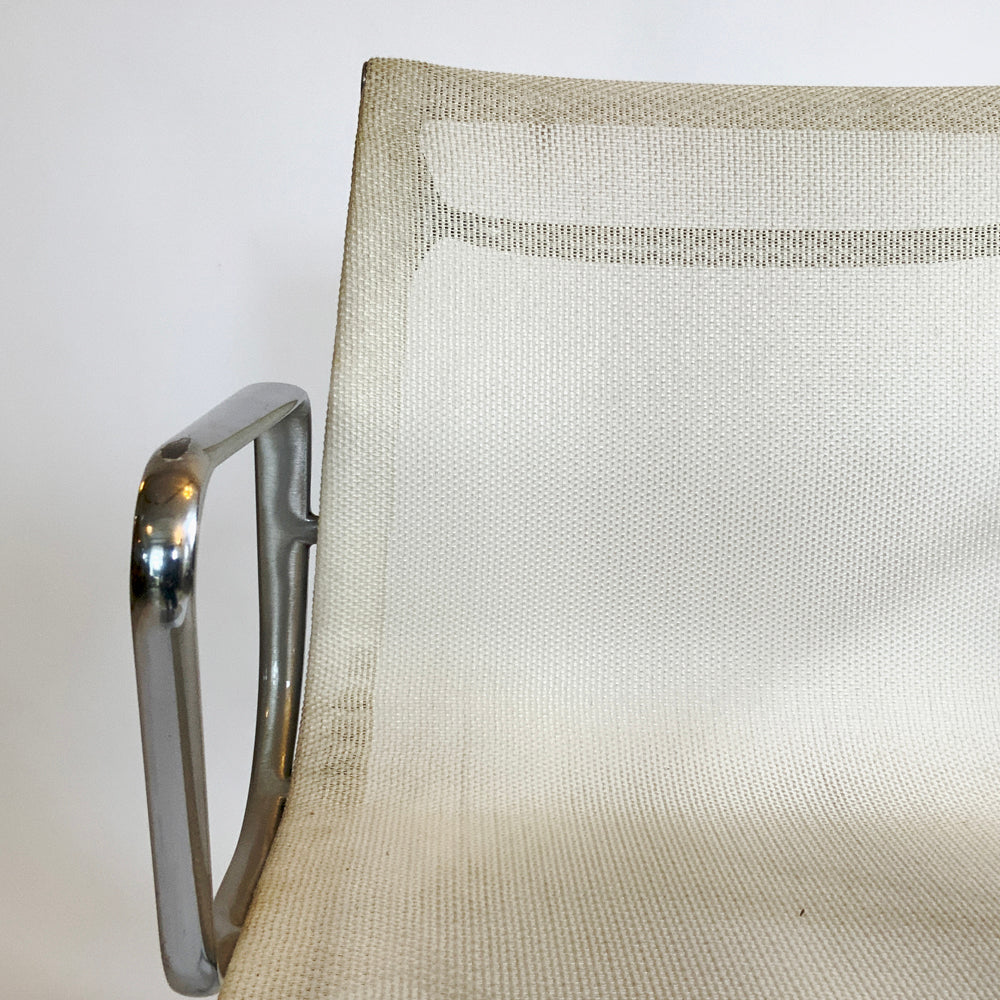 Herman Miller Eames Aluminum Group Management Side Chair in White Mesh