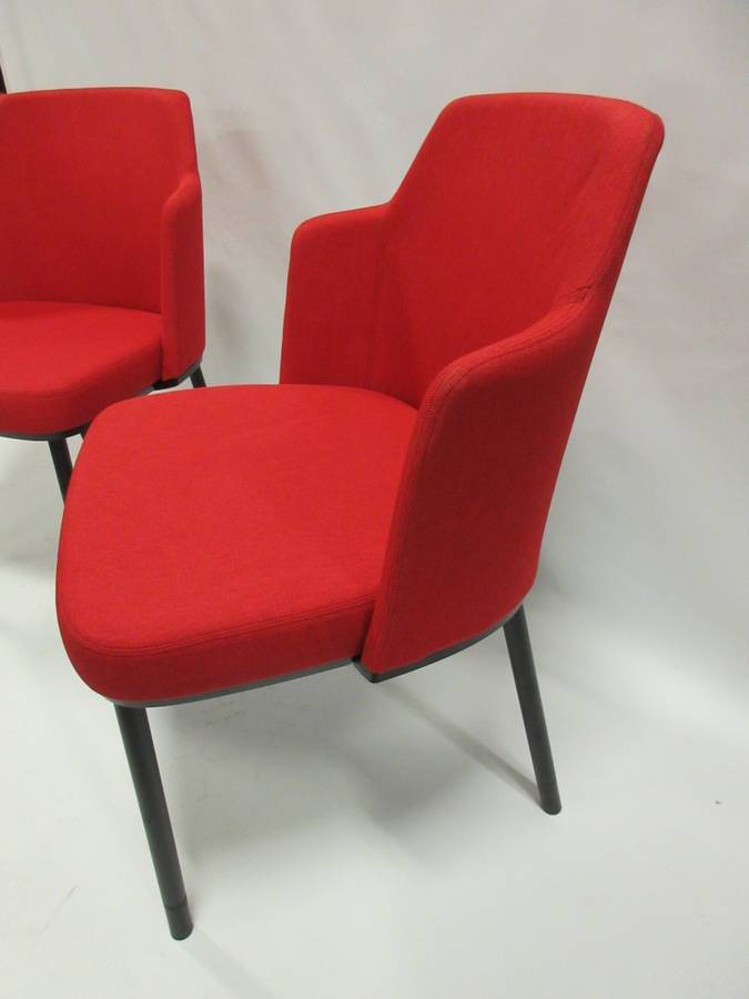 Knoll Remix Side Chair in Red - A Pair