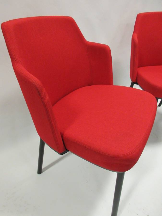 Knoll Remix Side Chair in Red - A Pair