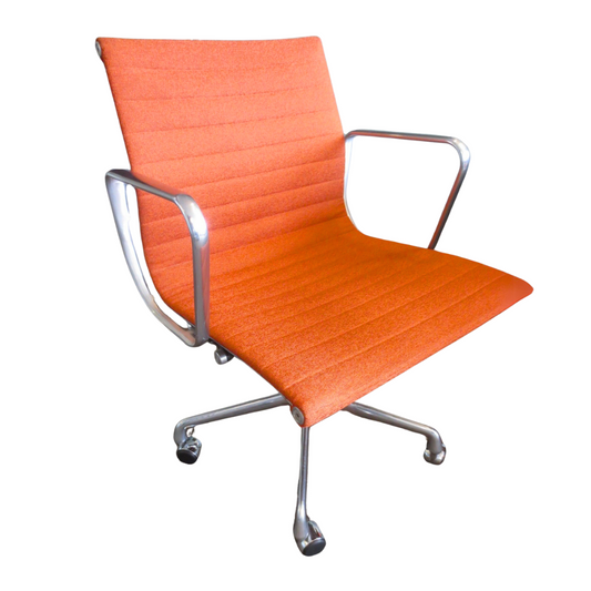Herman Miller Eames Aluminum Group Management Chair in Orange Fabric, EA335