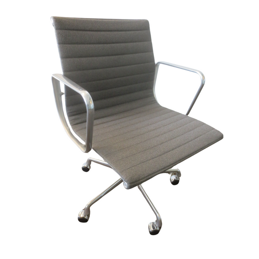 Herman Miller Eames Aluminum Group Management Chair in Charcoal Fabric, EA335