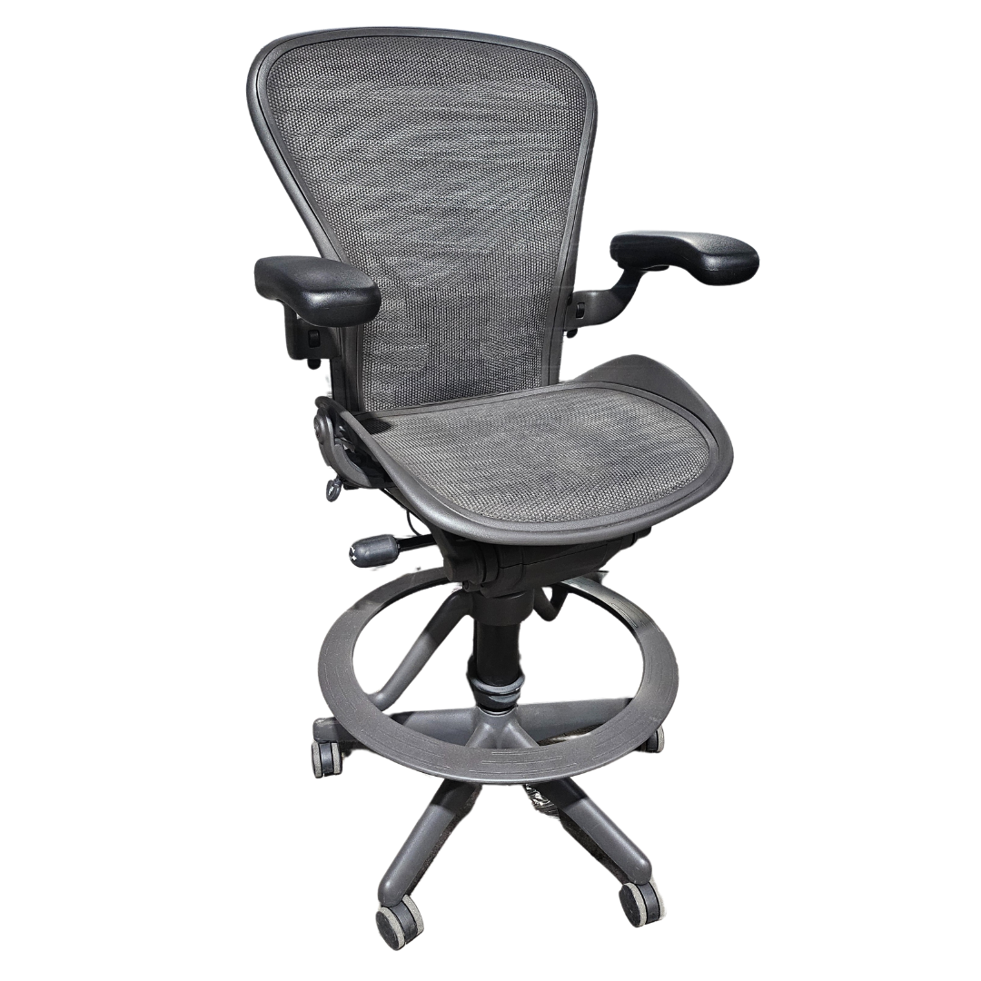 Herman Miller Classic Aeron Drafting Stool with PostureFit, Size B