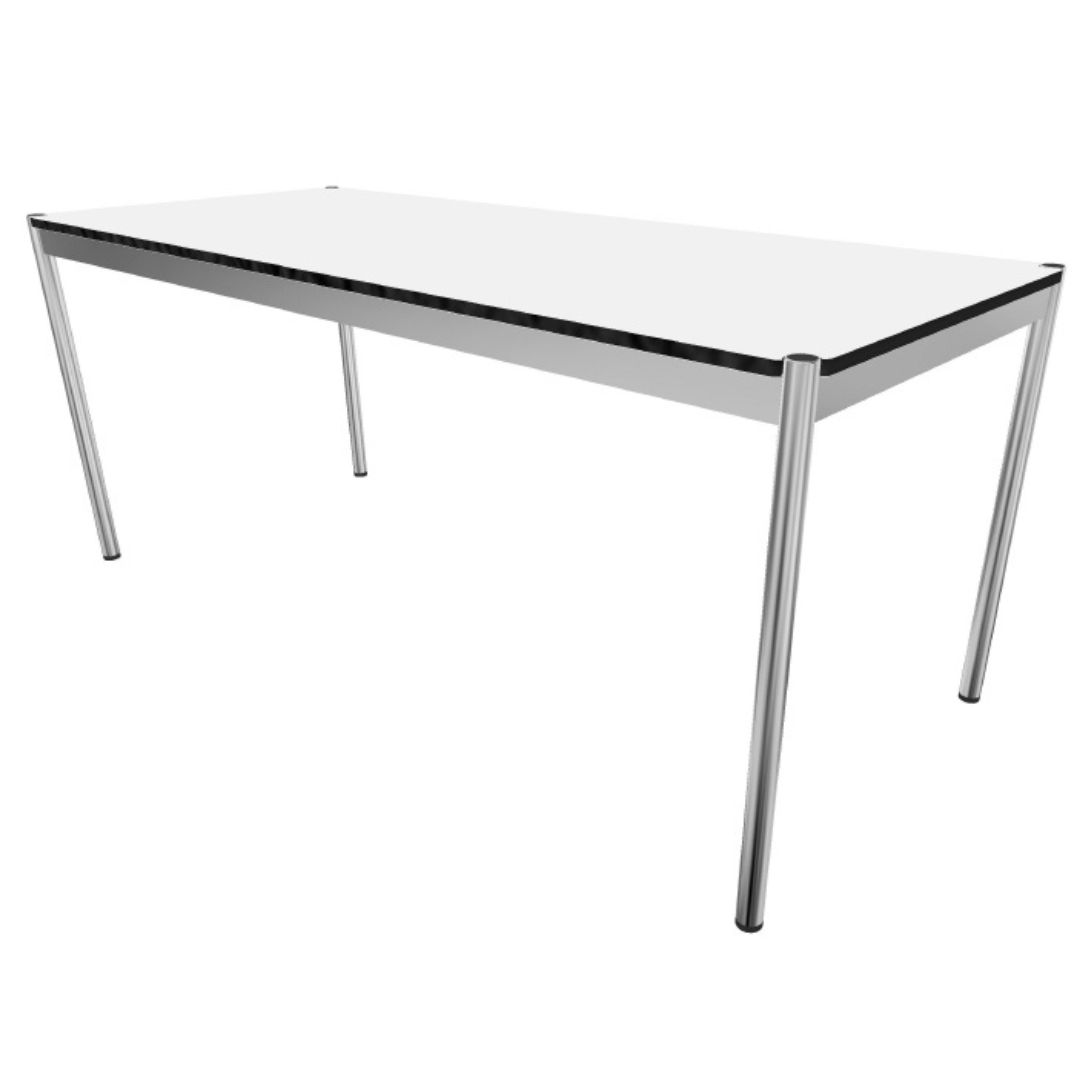 USM Haller T69 30x69-in Desk-Table in Pearl Grey Laminate (New Top, Preowned Legs)