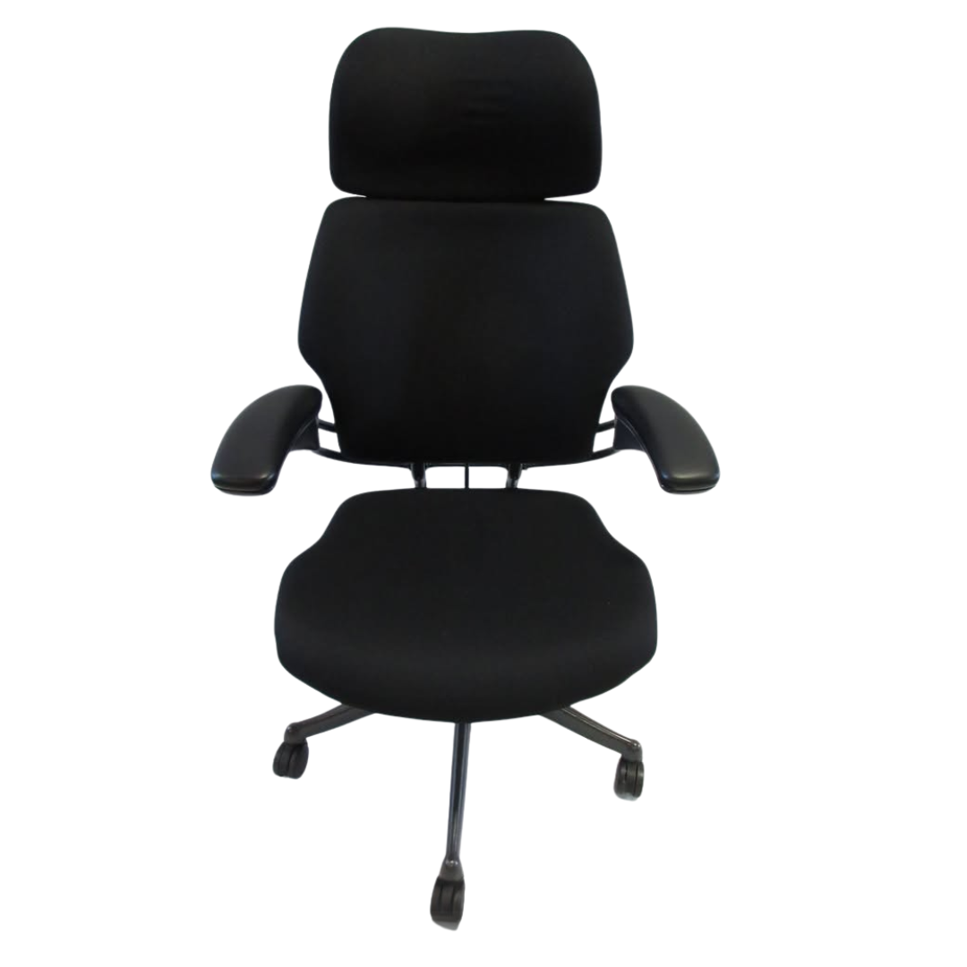 Humanscale Freedom Chair with Headrest in Black Fabric