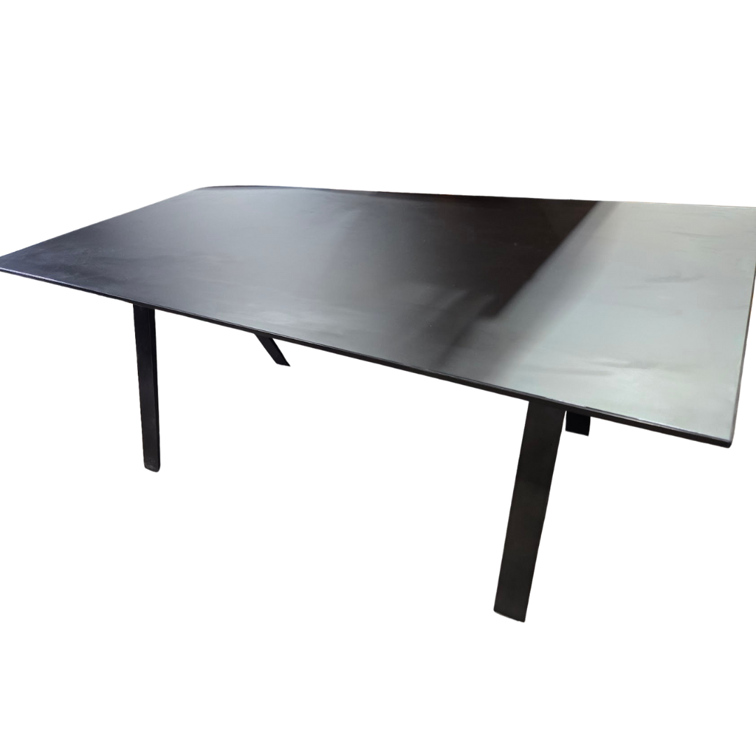 Decca Gait 72x36-in Table-Desk with Black Painted Glass Top