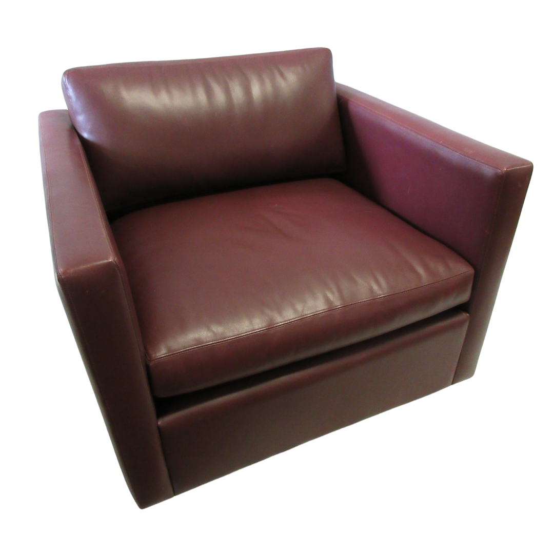 Knoll Pfister Lounge Chair in Maroon Leather