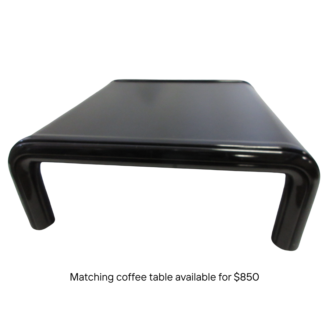 Knoll Gae Aulenti 2-Seat Lounge Sofa in Black Leather