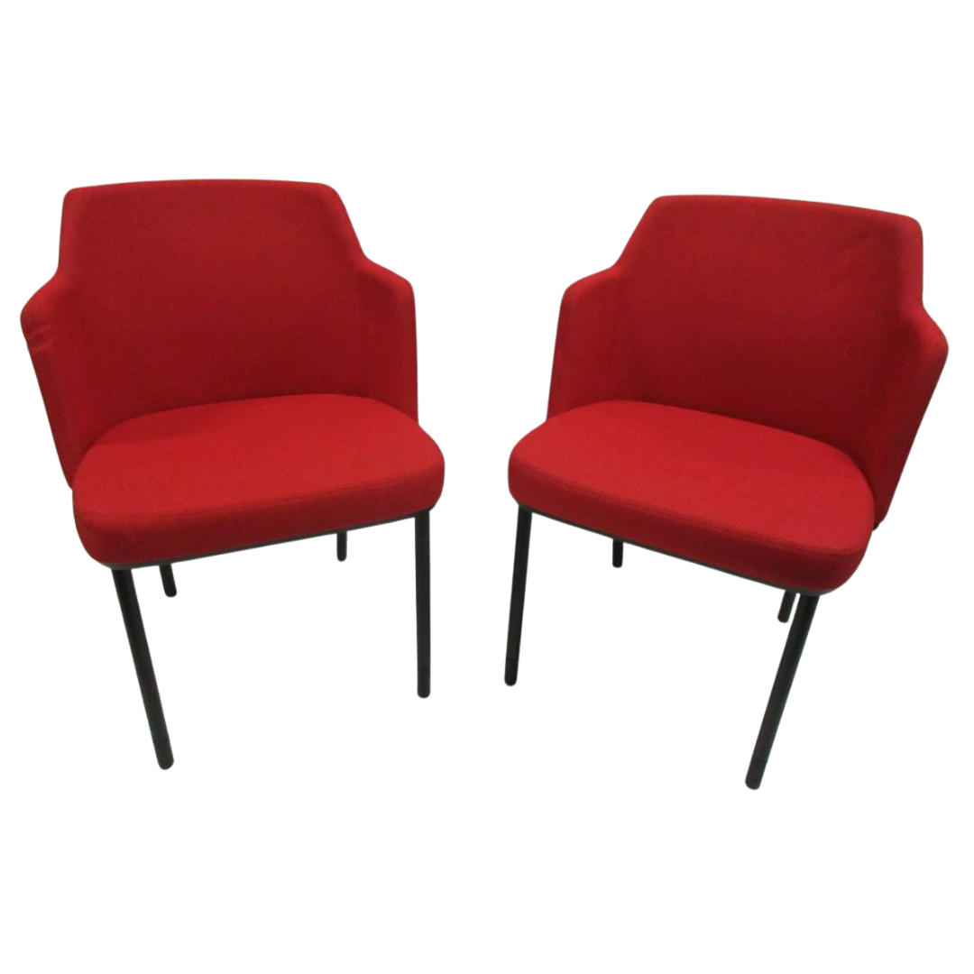 Knoll Remix Side Chair in Red - A Pair