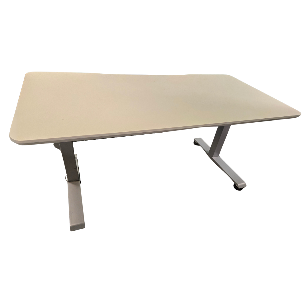 Varidesk 5-ft (60x30-in) Electric Height Adjustable Standing Desk in White with Mobile Pedestal File Cabinet