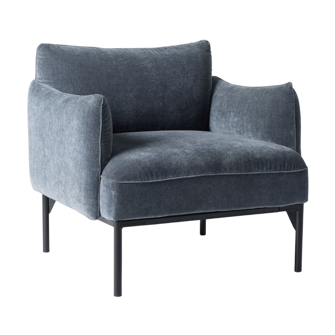 West Elm Penn Chair in Grey Velour
