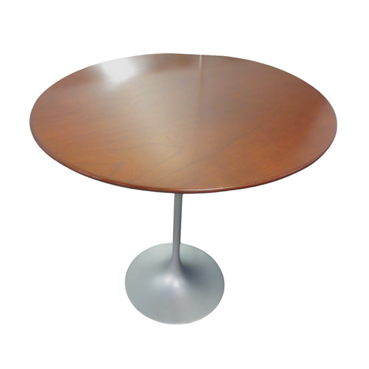 Knoll Saarinen Walnut Side Table with Platinum Tulip Base