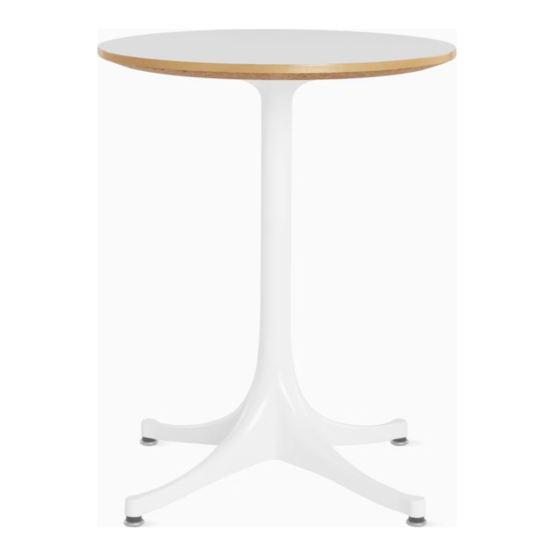 Herman Miller Nelson Pedestal Side Table in White with White Base