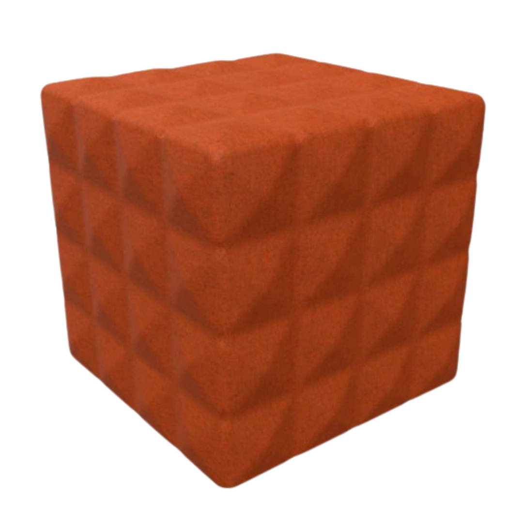 BuzziSpace BuzziCube 3D Solo Seat / Ottoman in Orange