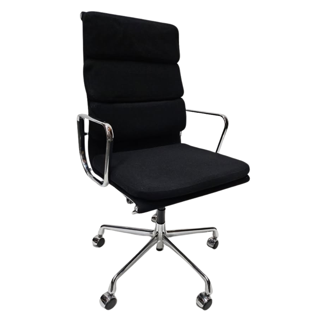 Vitra Eames Executive Soft Pad Chair in Black Fabric with Pneumatic Lift