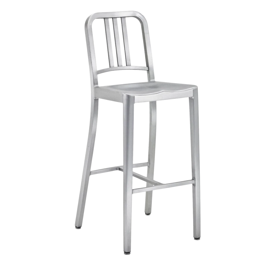 Emeco 1006 Bar Height Stool in Brushed Steel (New in Box)