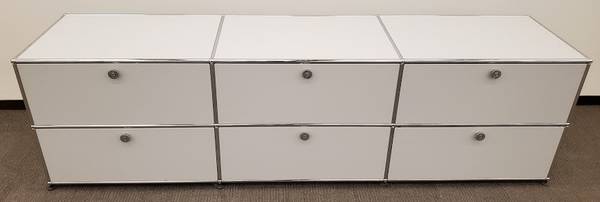 USM Haller Cabinet / Console 3x2 with 6 Drawers in Off-White - Bygone Icons