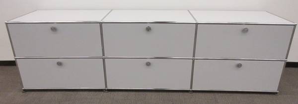 USM Haller Cabinet / Console 3x2 with 6 Drawers in Off-White - Bygone Icons