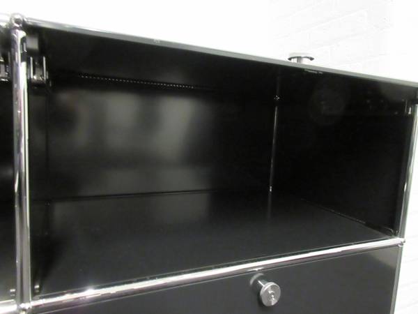 USM Haller Cabinet / Console 3x2 with 6 Doors in Black - Bygone Icons