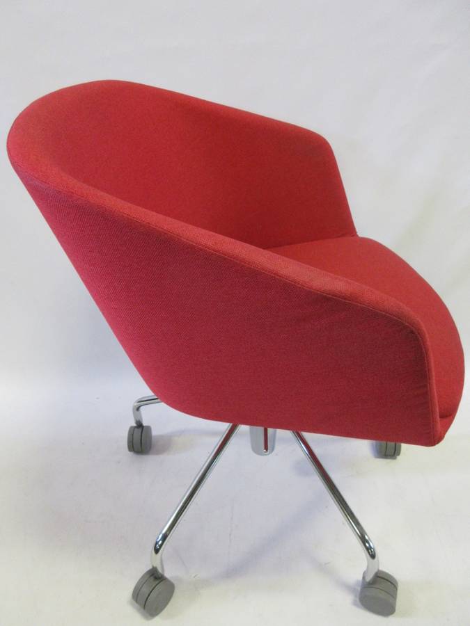 Poppin Pitch Rolling Office Chair in Red