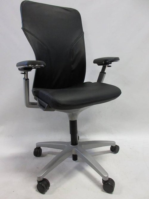 Allsteel Acuity Task Chair in Black Leather (New) - Bygone Icons