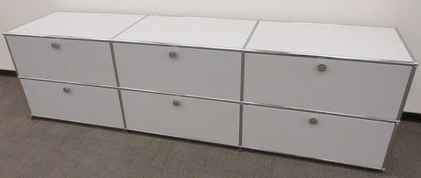 USM Haller Cabinet / Console 3x2 with 6 Drawers in Off-White - Bygone Icons