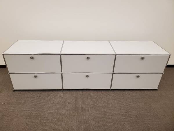 USM Haller Cabinet / Console 3x2 with 6 Drawers in Off-White - Bygone Icons