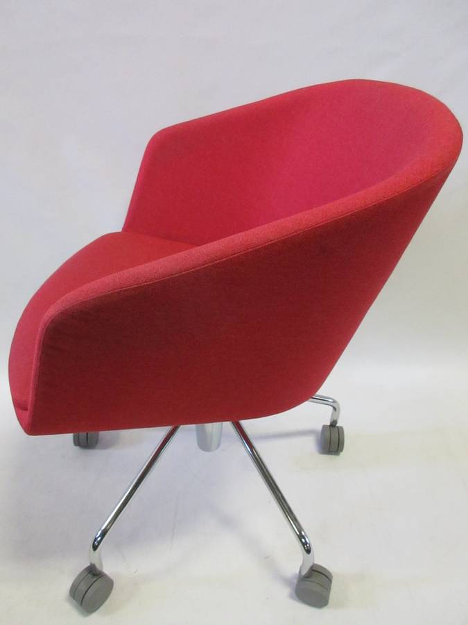 Poppin Pitch Rolling Office Chair in Red