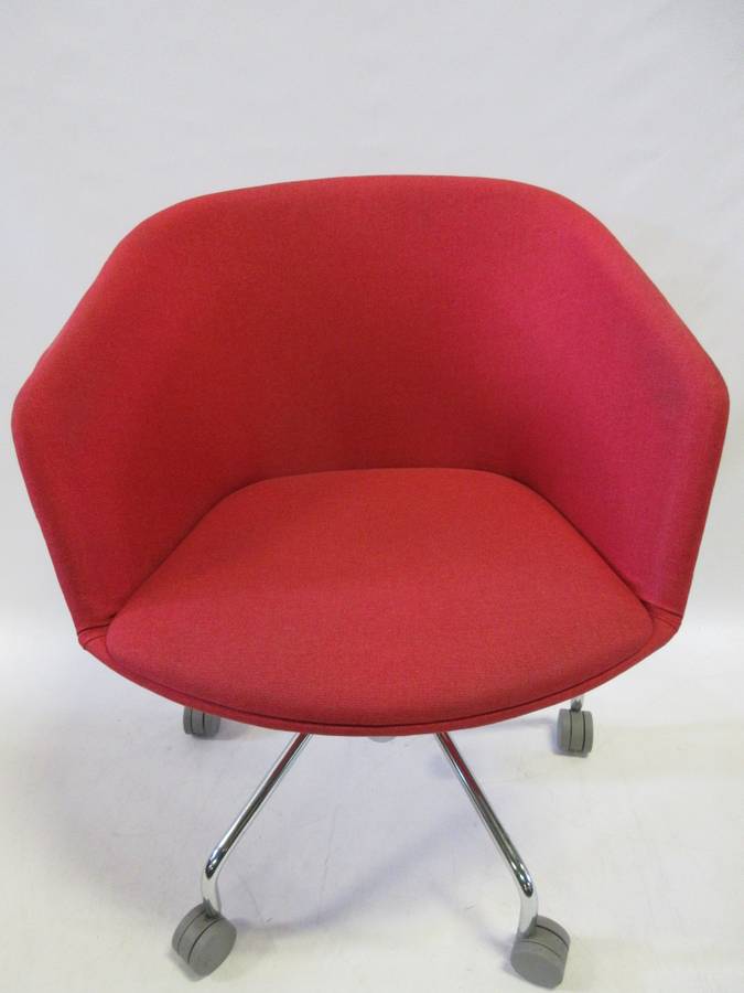 Poppin Pitch Rolling Office Chair in Red