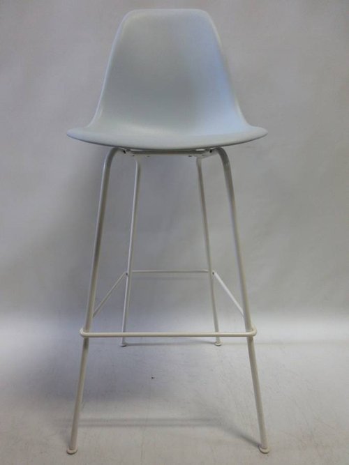 Herman Miller Eames Plastic Molded Bar Stool in Blue Ice - Bygone Icons