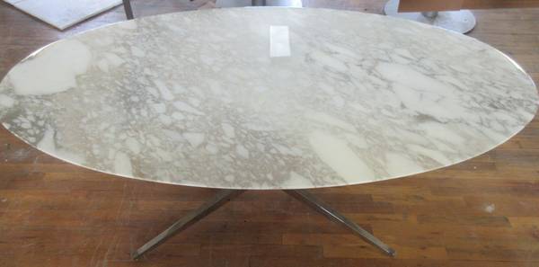 Florence Knoll Oval Table in Marble - Bygone Icons