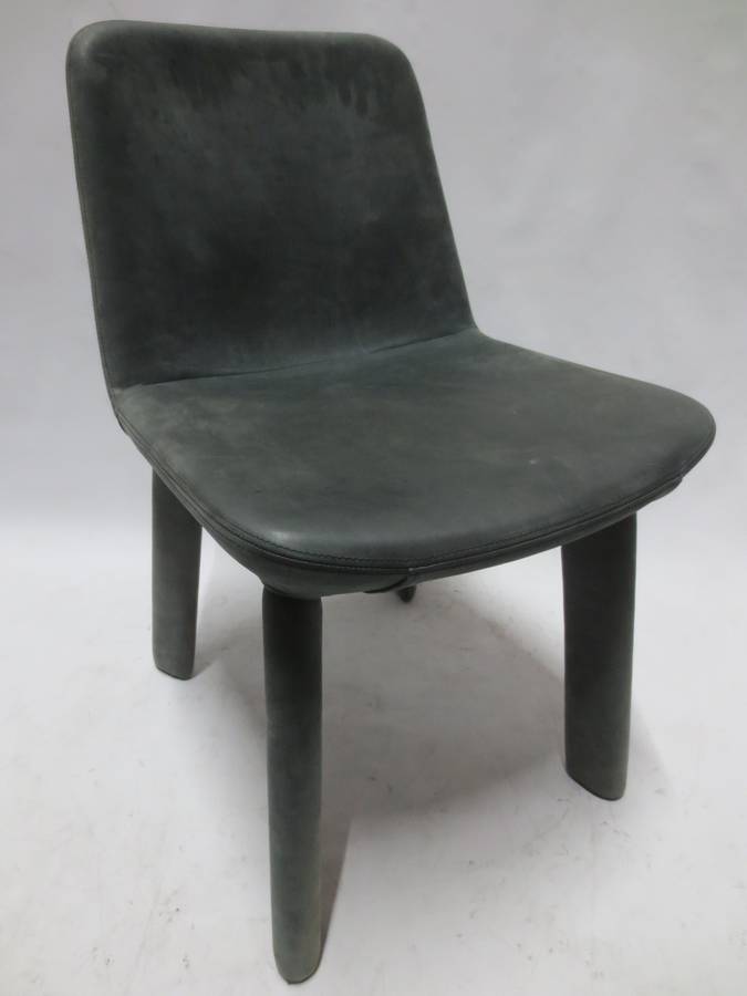 Blu Dot Neat Dining Chair in Grey Leather - Bygone Icons