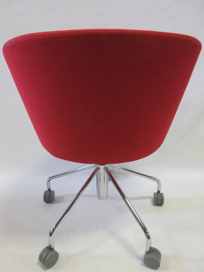 Poppin Pitch Rolling Office Chair in Red