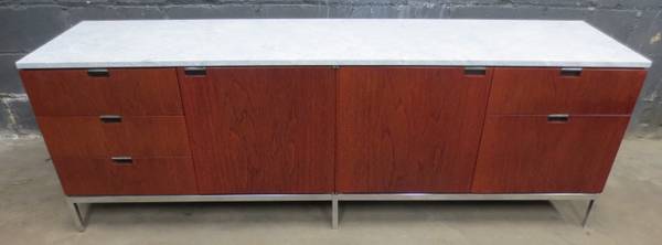 Florence Knoll 2-Door 5-Drawer Credenza with Marble Top - Bygone Icons