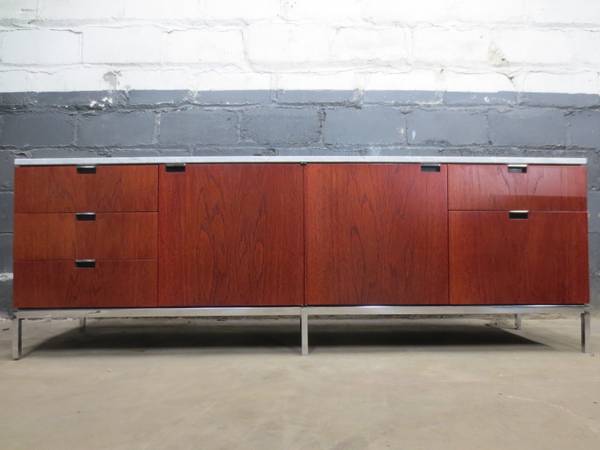 Florence Knoll 2-Door 5-Drawer Credenza with Marble Top - Bygone Icons