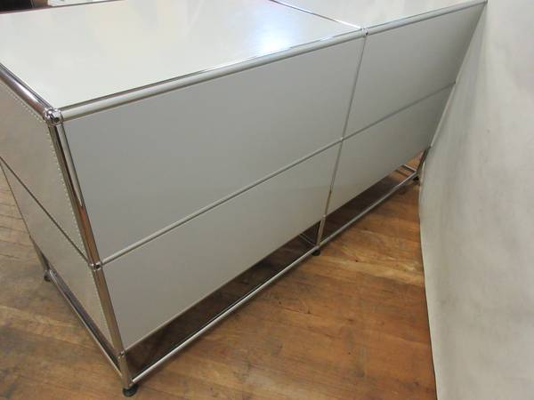 USM Haller Console / Cabinet with Pull-Out Desk and 2 Drawers in Off-White - Bygone Icons