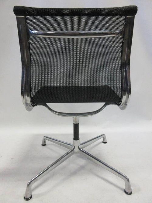 Herman Miller Eames Aluminum Group Side Chair in Black Mesh - Bygone Icons