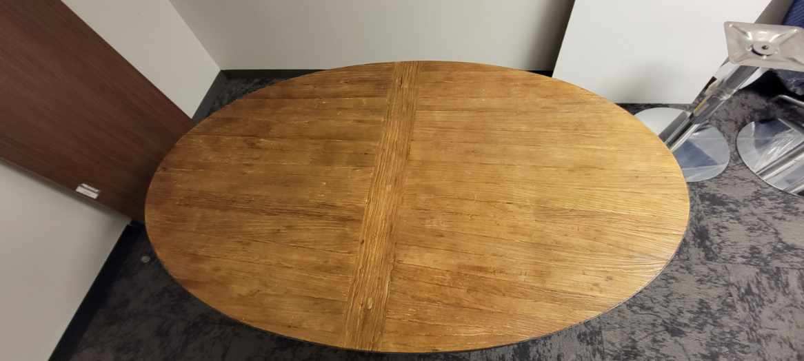 Restoration Hardware Aero Oval Reclaimed Elm Wood Oval Dining Table