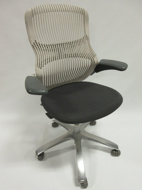 Knoll Generation Chair with Grey Back and Black Seat - Bygone Icons