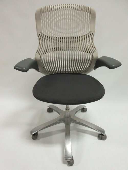 Knoll Generation Chair with Grey Back and Black Seat - Bygone Icons