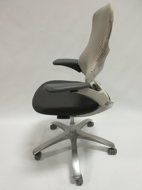 Knoll Generation Chair with Grey Back and Black Seat - Bygone Icons