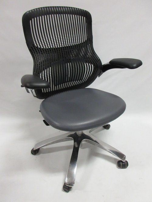 Knoll Generation Chair with Black Back and Grey Seat - Bygone Icons