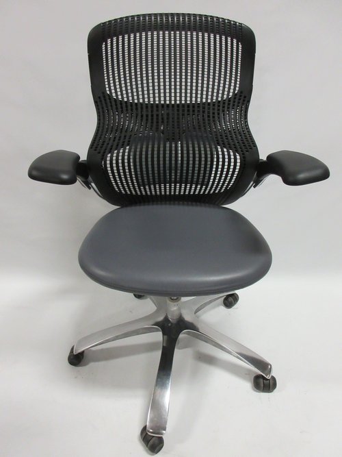 Knoll Generation Chair with Black Back and Grey Seat - Bygone Icons