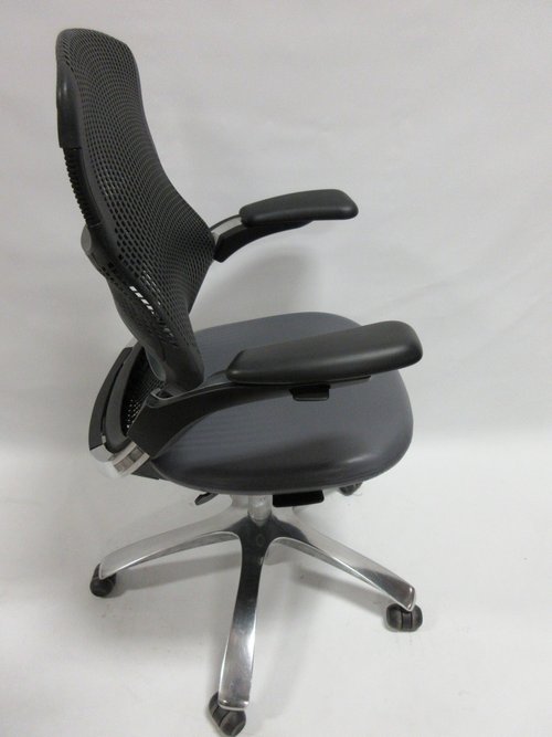 Knoll Generation Chair with Black Back and Grey Seat - Bygone Icons