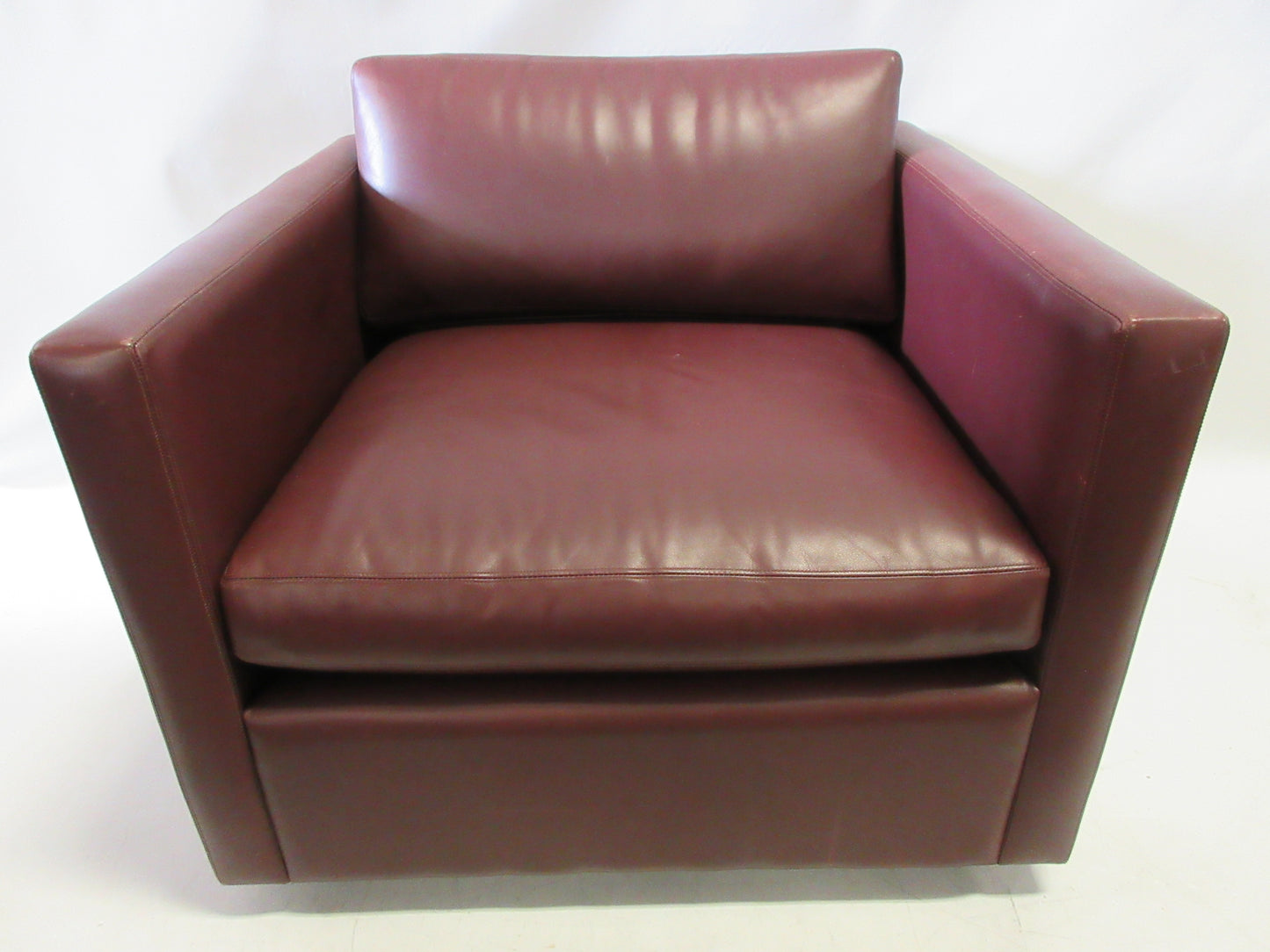 Knoll Pfister Lounge Chair in Maroon Leather