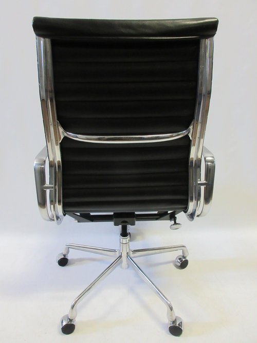 Herman Miller Eames Aluminum Group Executive Chair in Black Leather - Bygone Icons