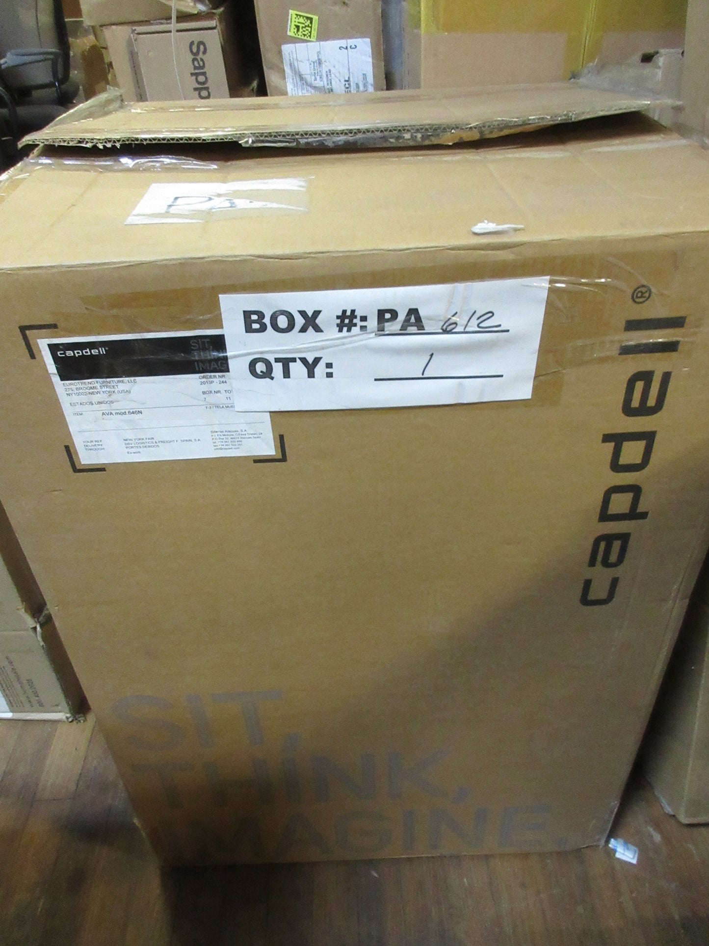 Capdell Ava Armchair in Light Grey Fabric with Dark Frame (New in Box)