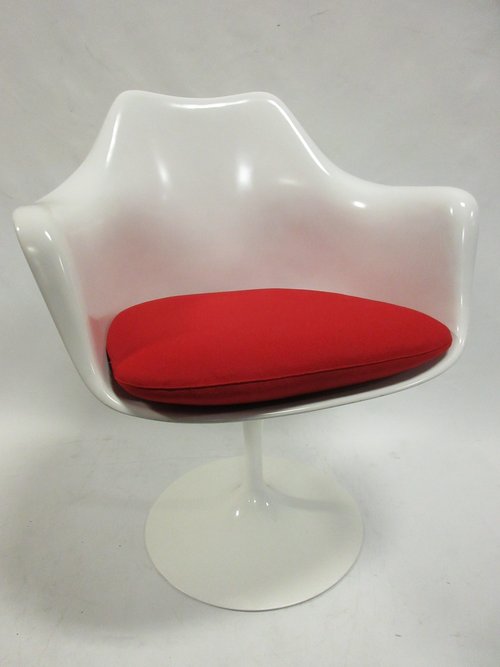 Knoll Saarinen Tulip Armchair with Red Seat (Original) - Bygone Icons