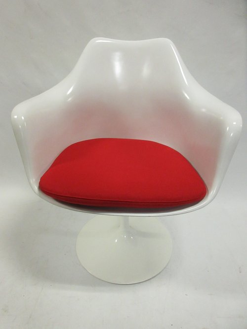 Knoll Saarinen Tulip Armchair with Red Seat (Original) - Bygone Icons